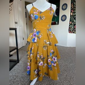 Beautiful Mustard Floral Dress